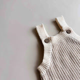 Chunky Button Romper | Oat