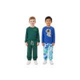 Cosmic Explorer kids clothing set by Clay and Hutch. Fast Lane Tracksuit - Evergreen, Long Sleeve T-Shirt - Galaxy Grind and Track Pants - Zilla SK8 Tie Dye Ren. Golden Child and Rock Your Baby kids clothing set.