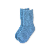 Cotton Slub Chunky Rib Socks | Duck Egg