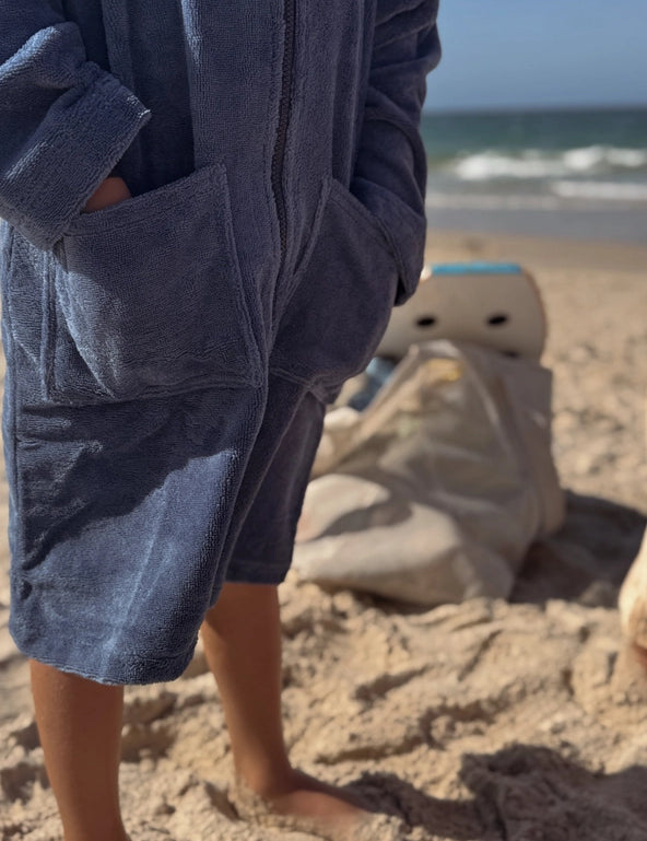 Kids Zip Towel | Deep Blue