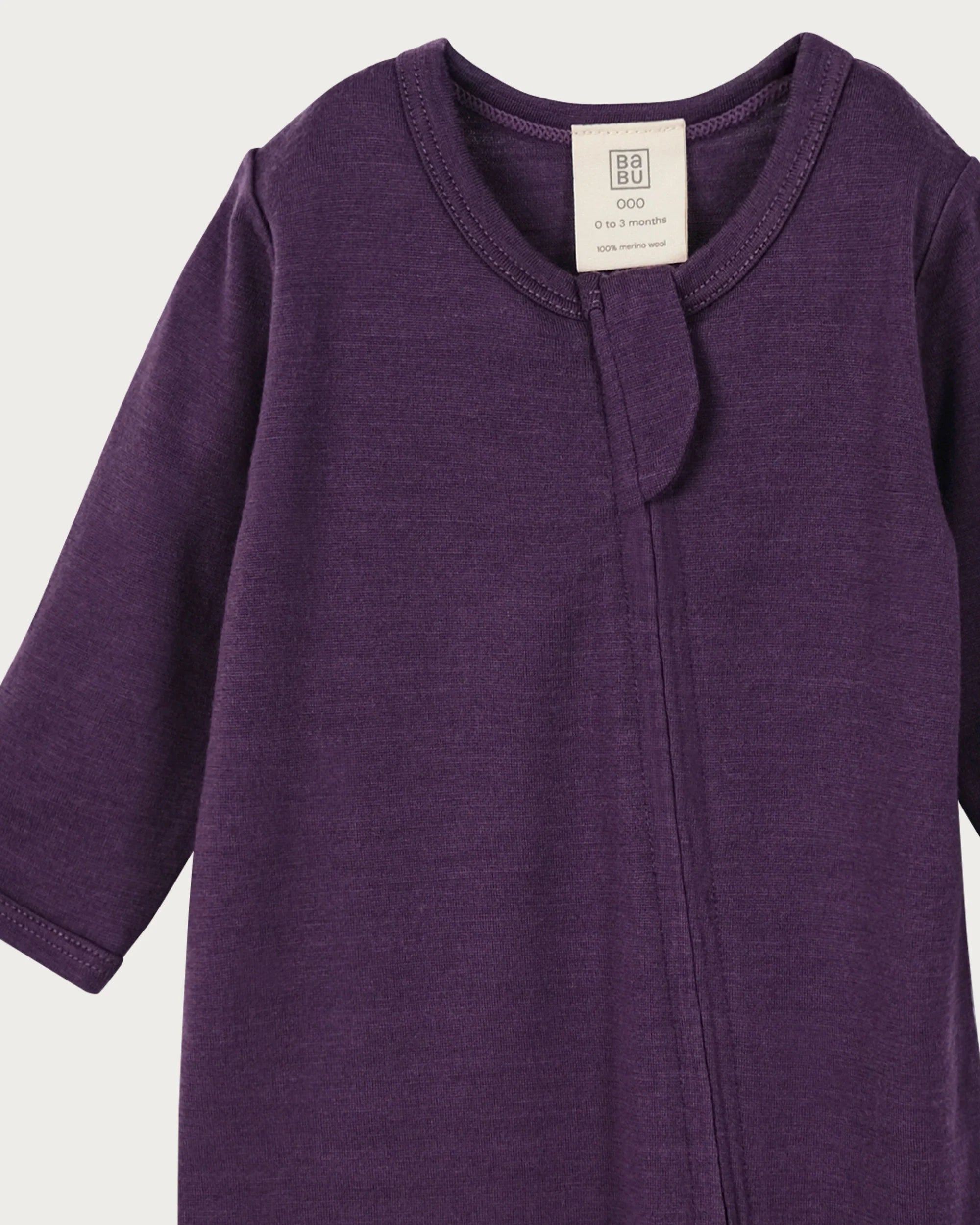 Merino Footless Onesie | Plum
