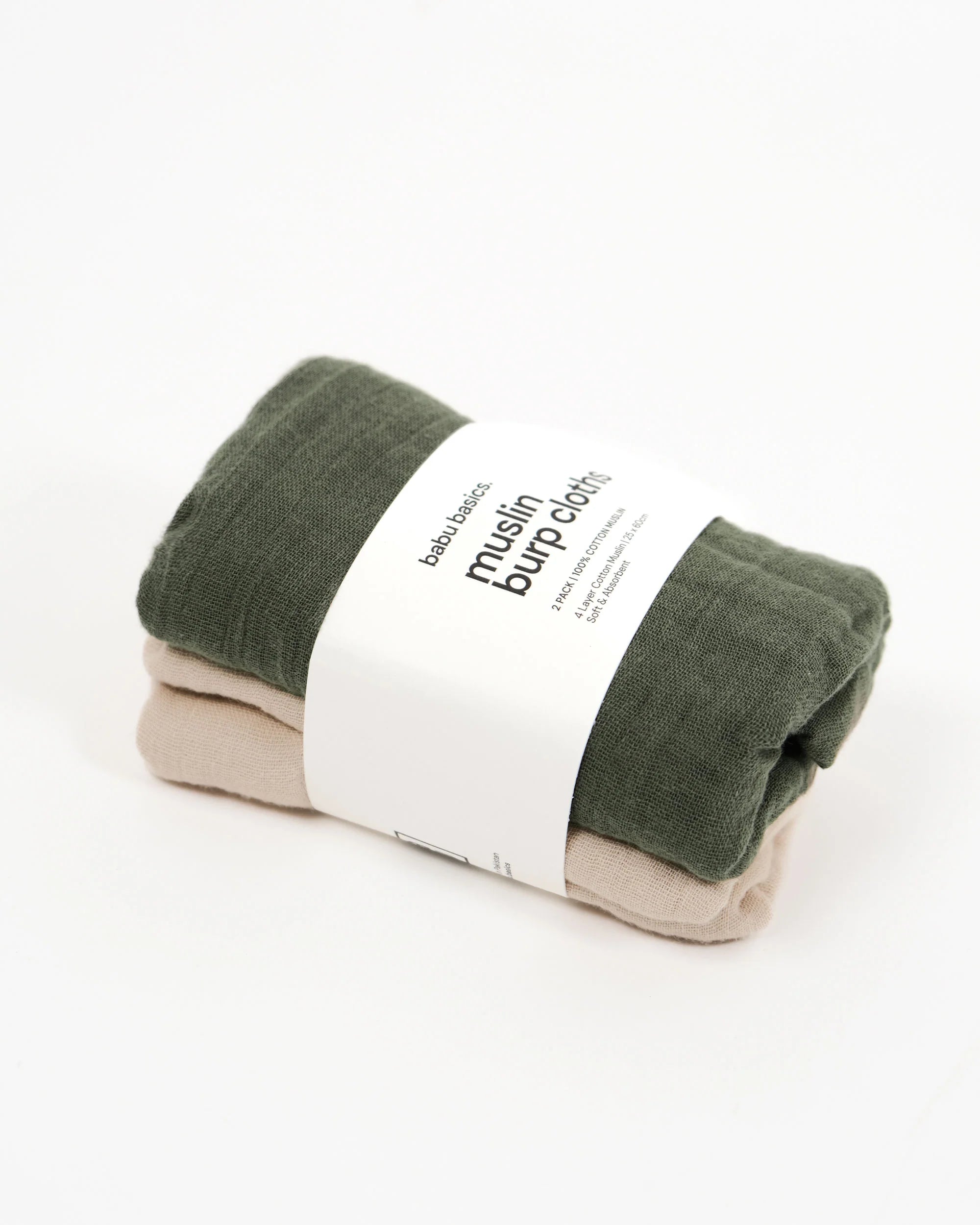 Muslin Burp Cloth Set (2 pack) | Mocha & Oat