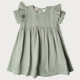 Muslin Charlotte Dress Short Sleeve | Matcha