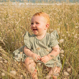 Muslin Charlotte Dress Short Sleeve | Matcha