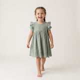 Muslin Charlotte Dress Short Sleeve | Matcha