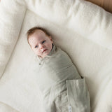 Organic Cotton Muslin Swaddle Wrap | Sage Green