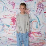 Organic Seam Long Sleeve Knit Tee | Grey Marle