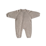 Organic Speckle Knit Zipper Starsuit | Oatmilk