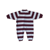 Organic Stripe Zipper Knit Starsuit | Plum & Haze