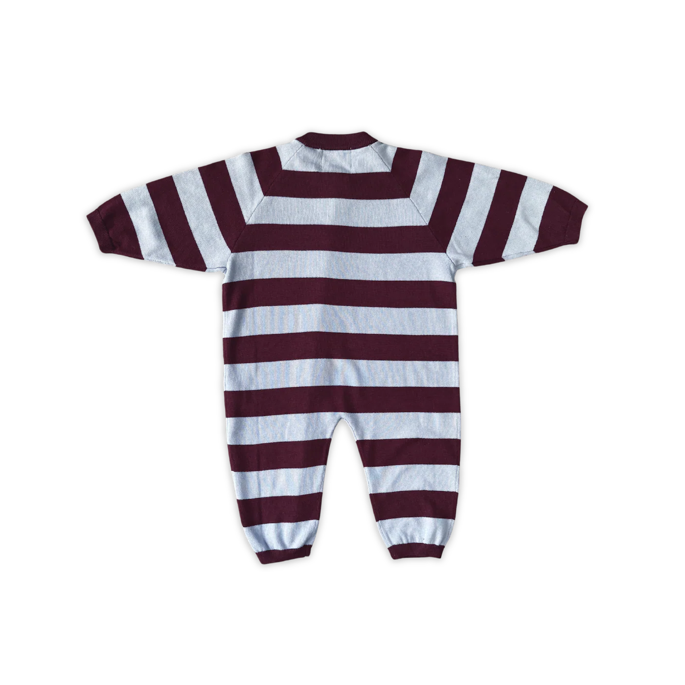 Organic Stripe Zipper Knit Starsuit | Plum & Haze