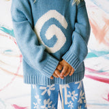 Organic Swirl Intarsia Knit Pull Over | Duck Egg