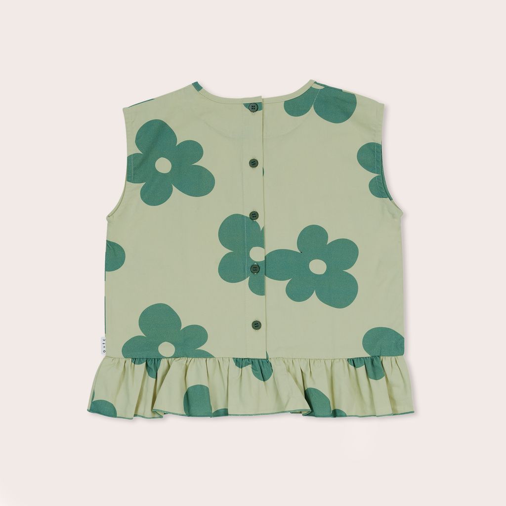 Petal Boxy Frill Singlet | Tea Green
