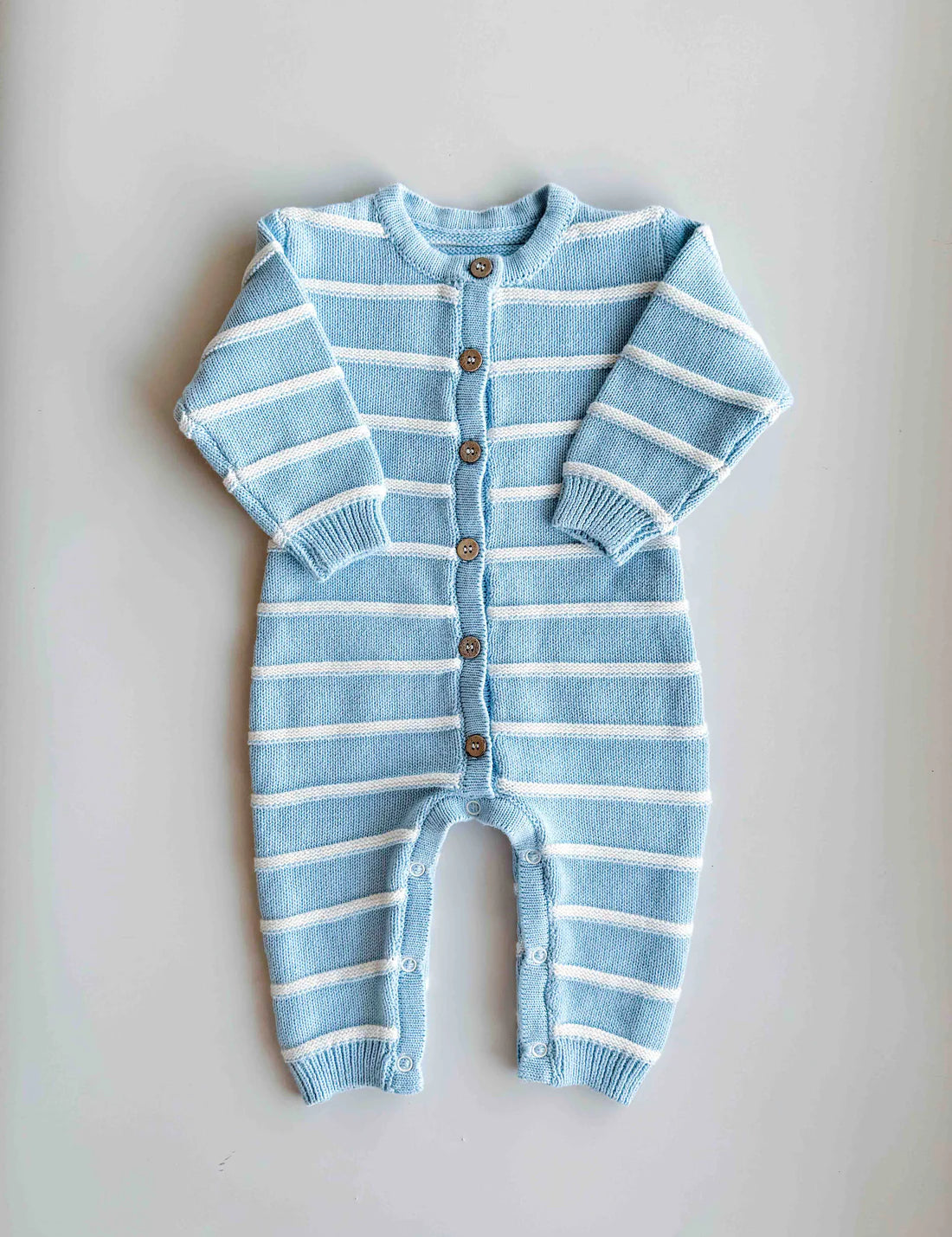 Raised Stripe Full Romper | Arctic