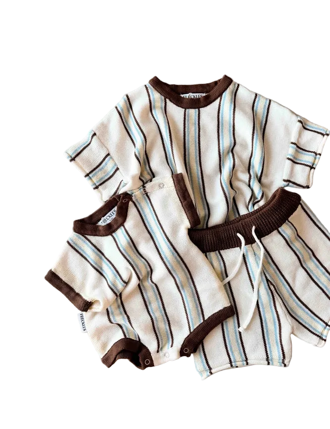 Retro Stripe Knit Top | Azure