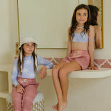Crinkle Linen Shorts | Rose