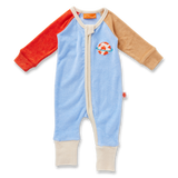 Long Sleeve Romper | Space Blue Terry