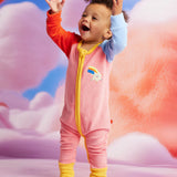 Long Sleeve Romper | Star Pink Terry