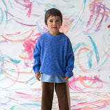 Textured Organic Slub Knit Pull Over | Cobalt